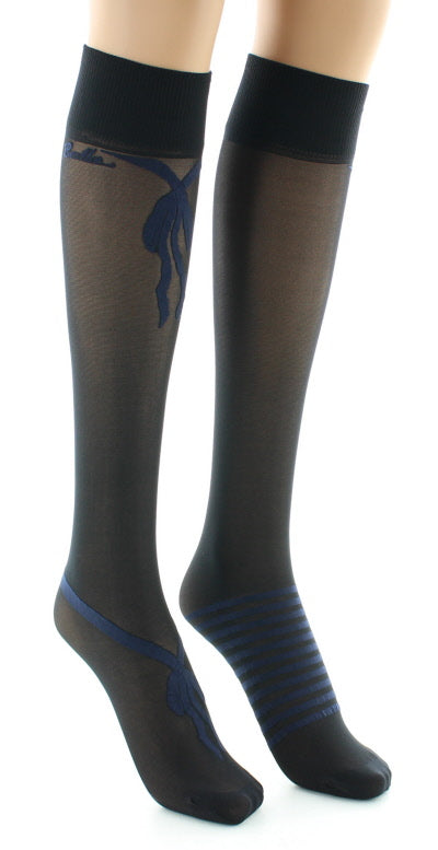 Mi-bas nœuds et rayures Marine MARINE