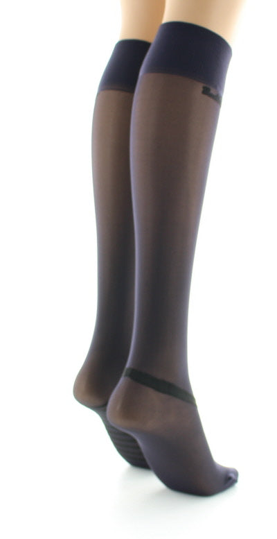 Mi-bas nœuds et rayures Noir NOIR