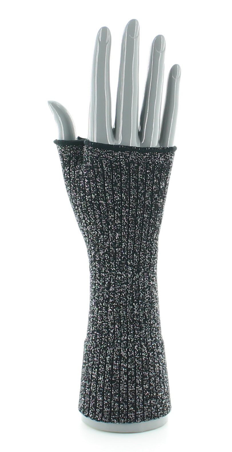 Mitaines en coton et lurex NOIR-ARGENT