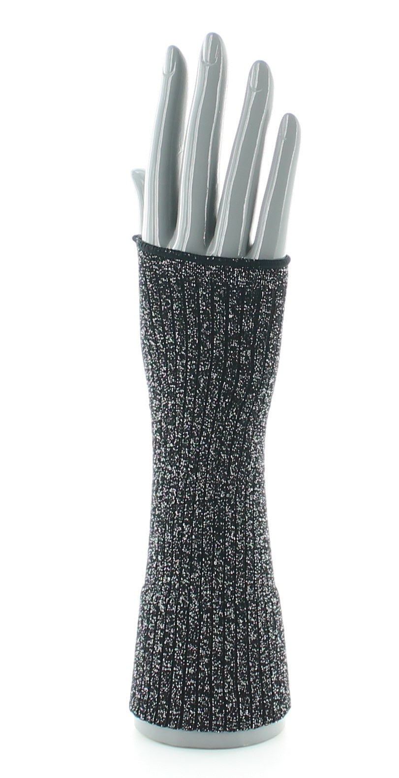 Mitaines en coton et lurex NOIR-ARGENT