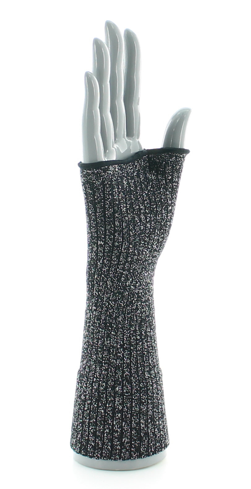 Mitaines en coton et lurex NOIR-ARGENT