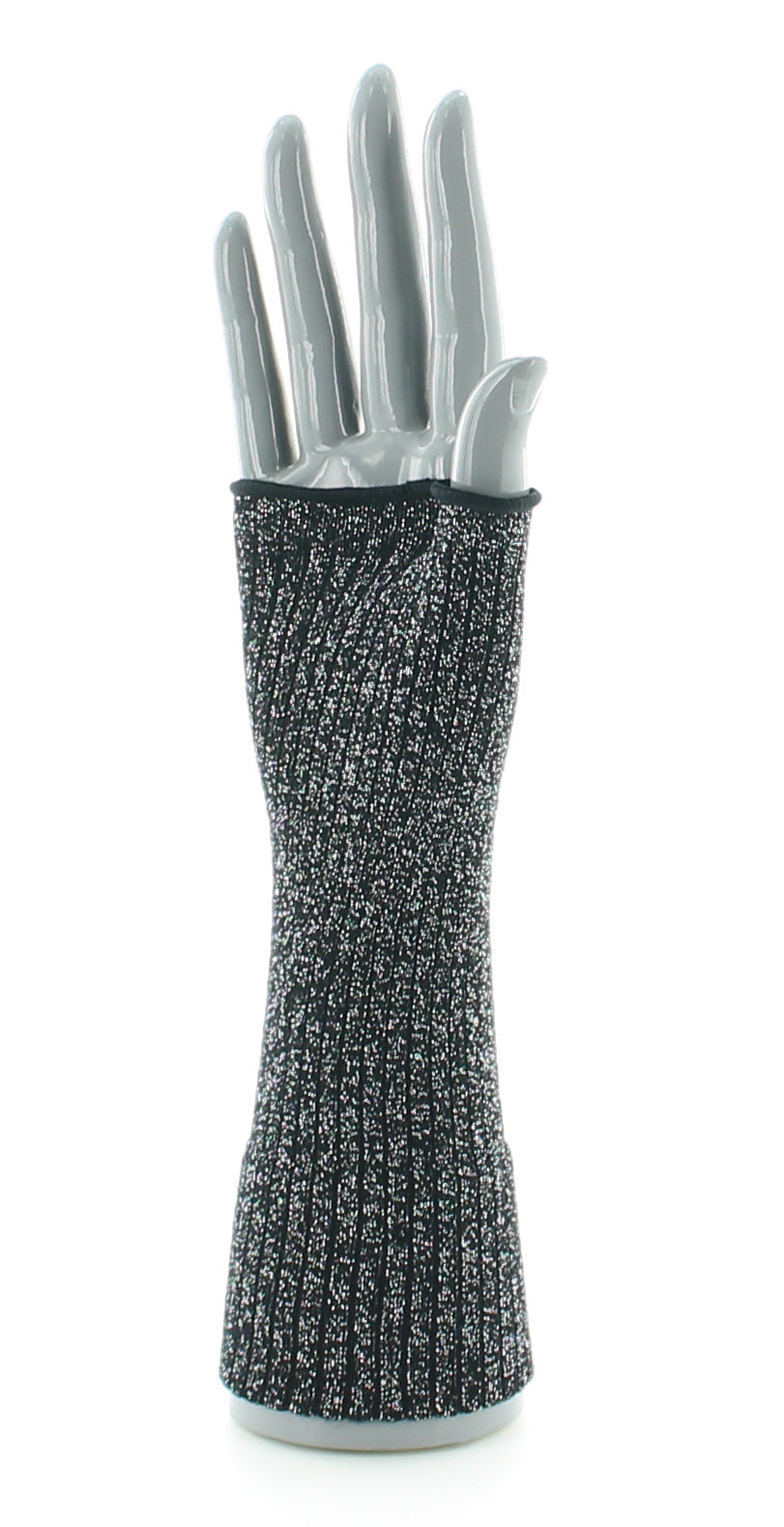 Mitaines en coton et lurex NOIR-ARGENT