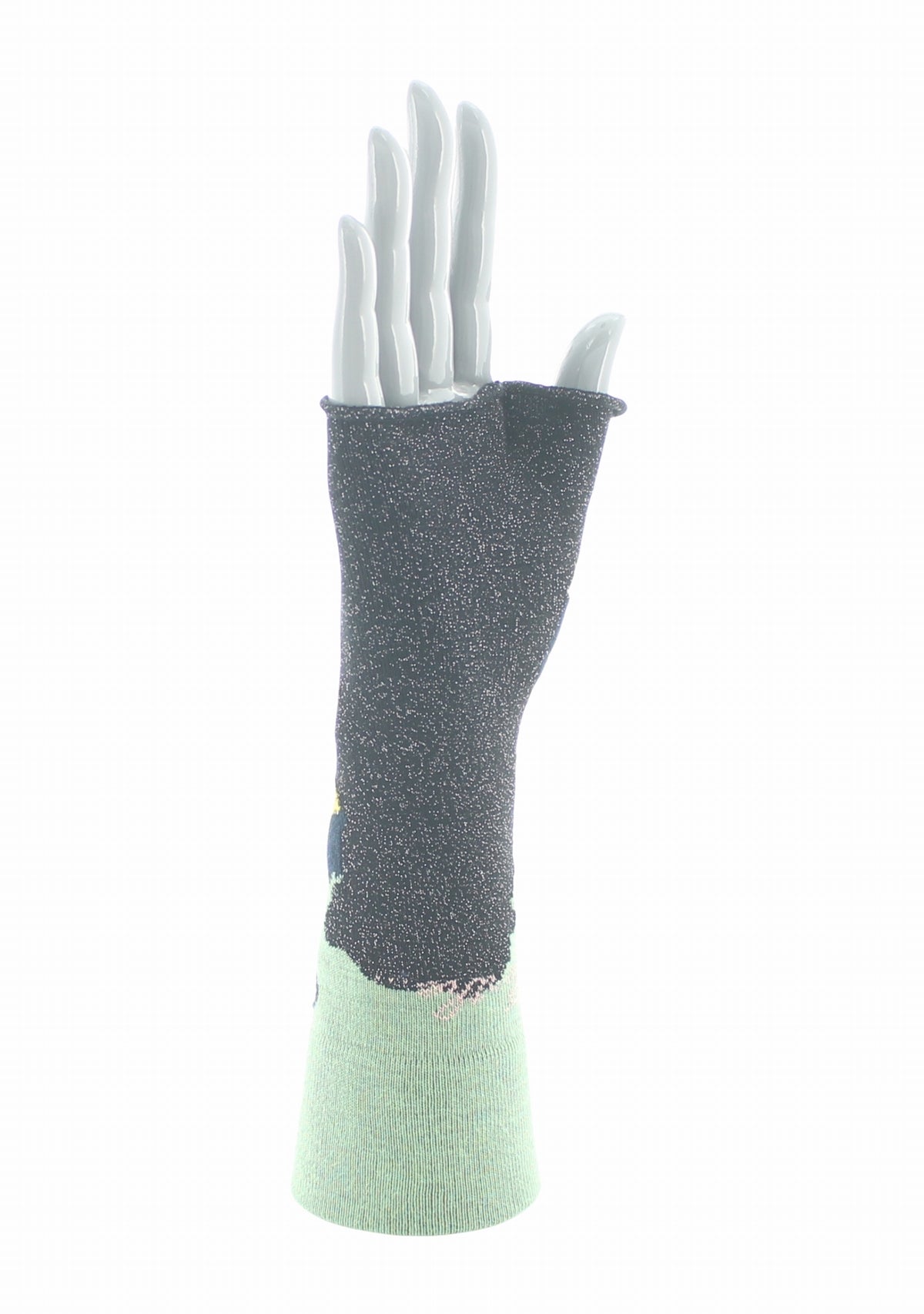 Mitaines femme Berthe Feuilles d’Or MARINE/VERT