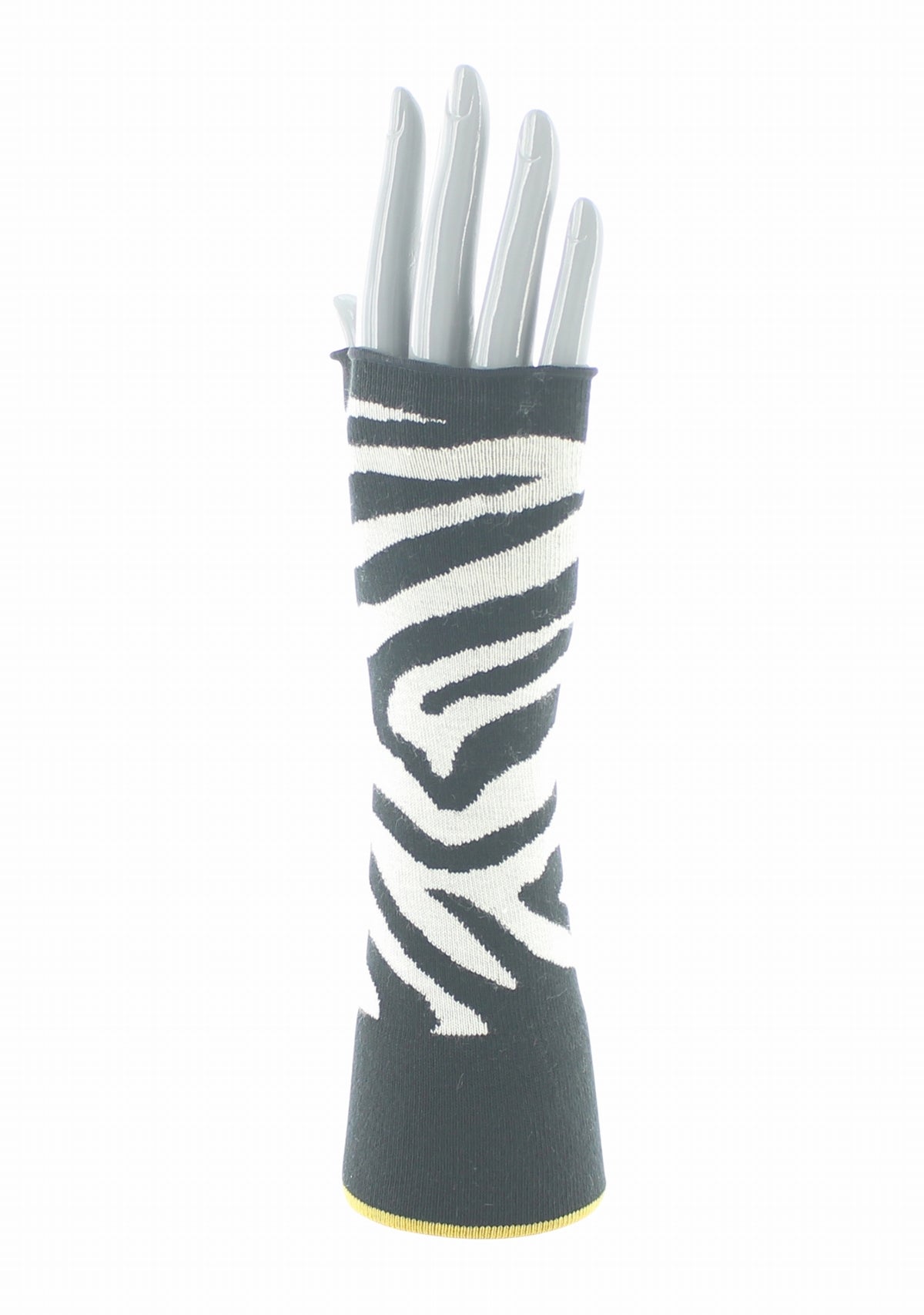 Mitaines femme coton Berthe Zèbre NOIR/BLANC