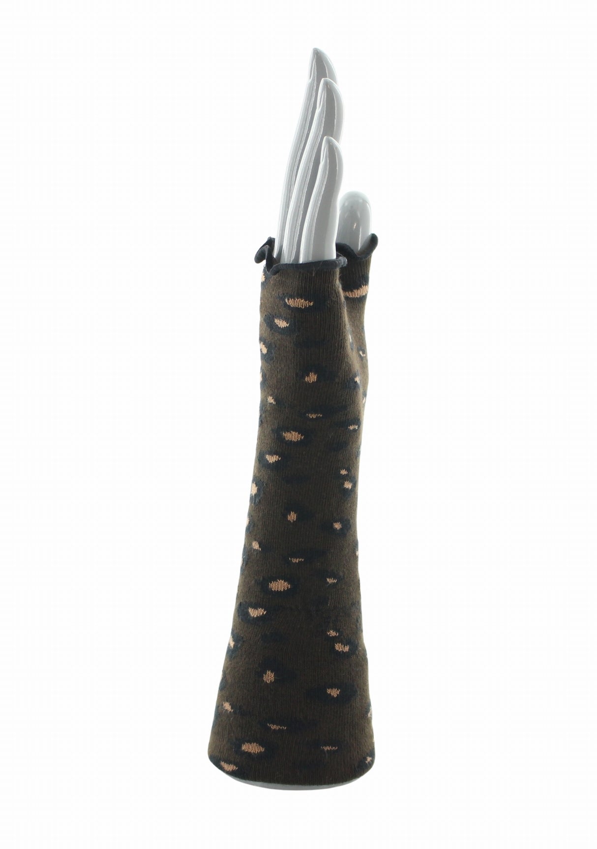 Mitaines femme coton motif Léopard Marron | Berthe Aux Grands Pieds MARRON