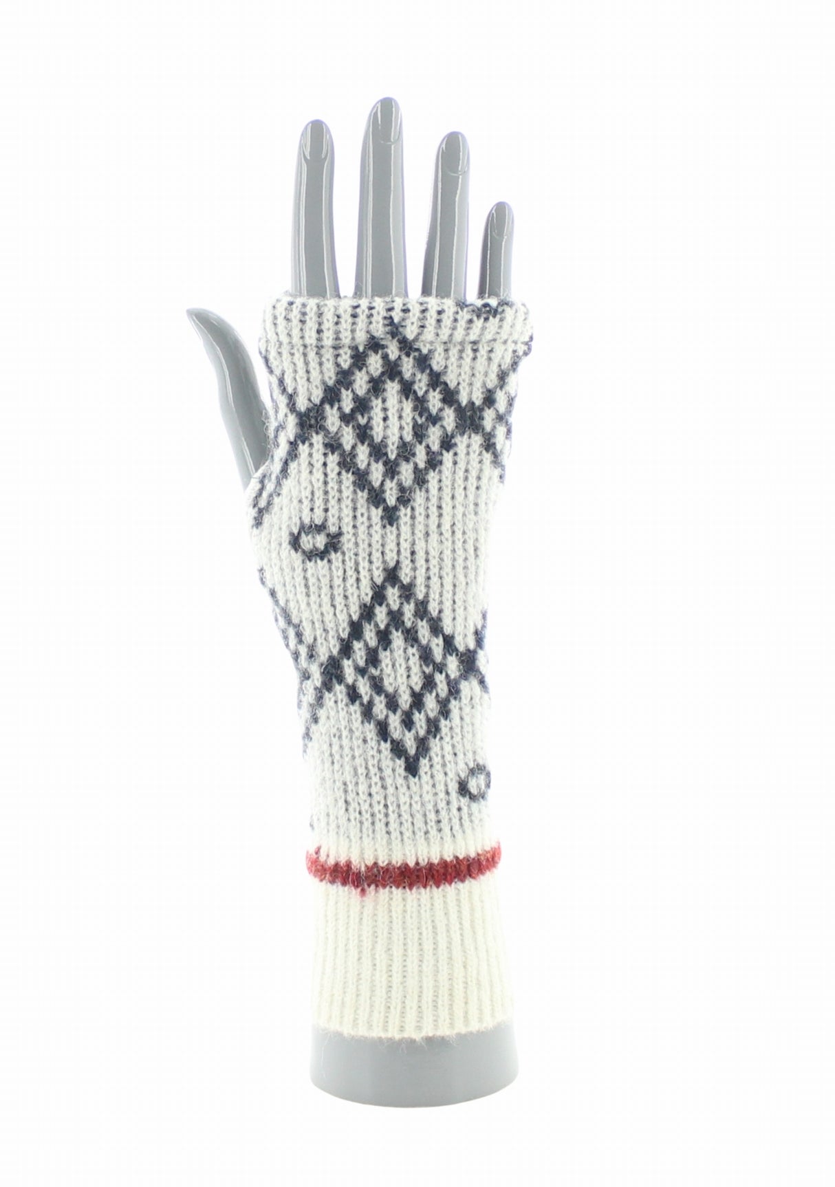 Mitaines femme en laine baby alpaga jacquard Écru ECRU