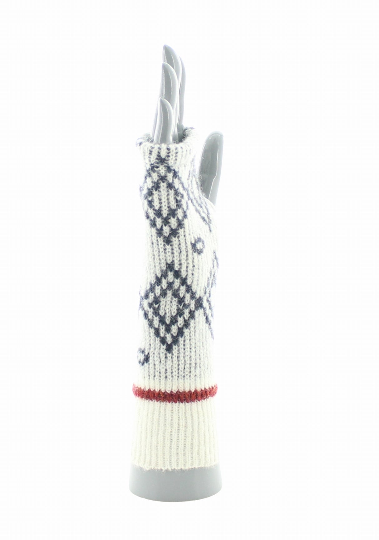 Mitaines femme en laine baby alpaga jacquard Écru ECRU