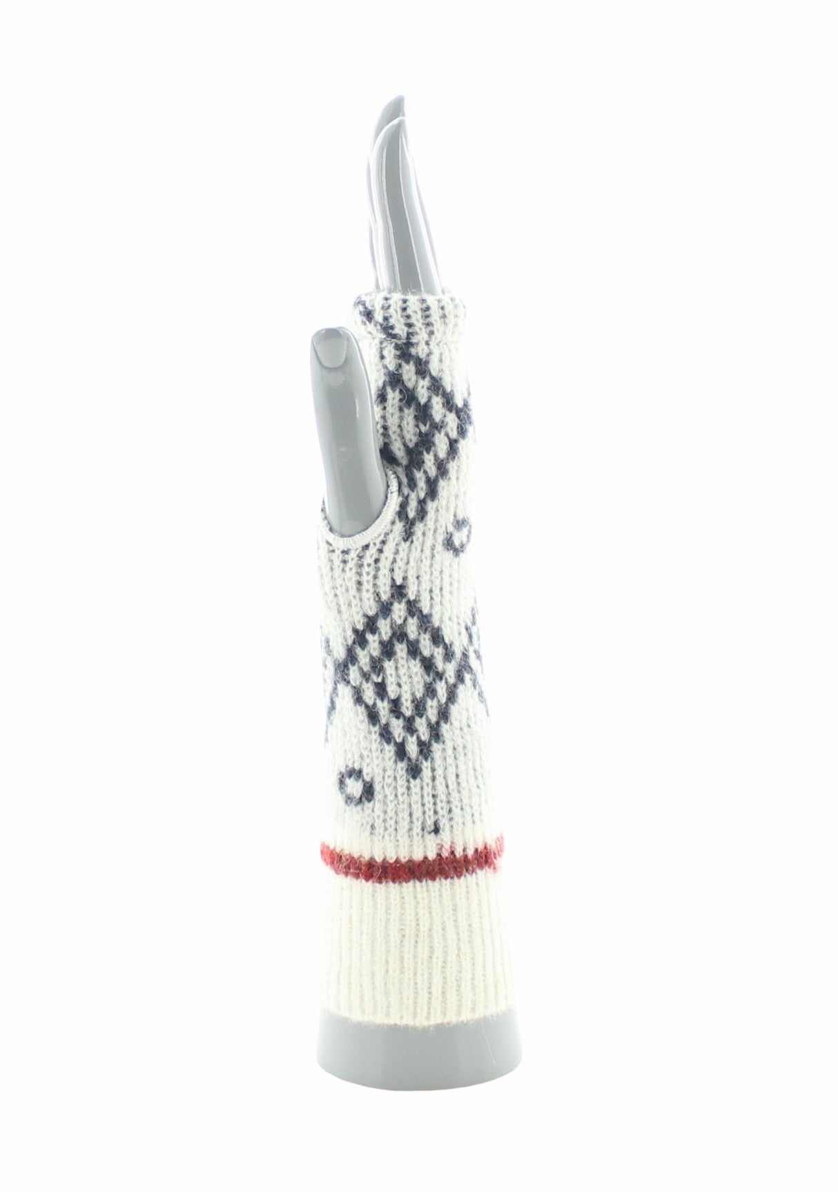 Mitaines femme en laine baby alpaga jacquard Écru ECRU