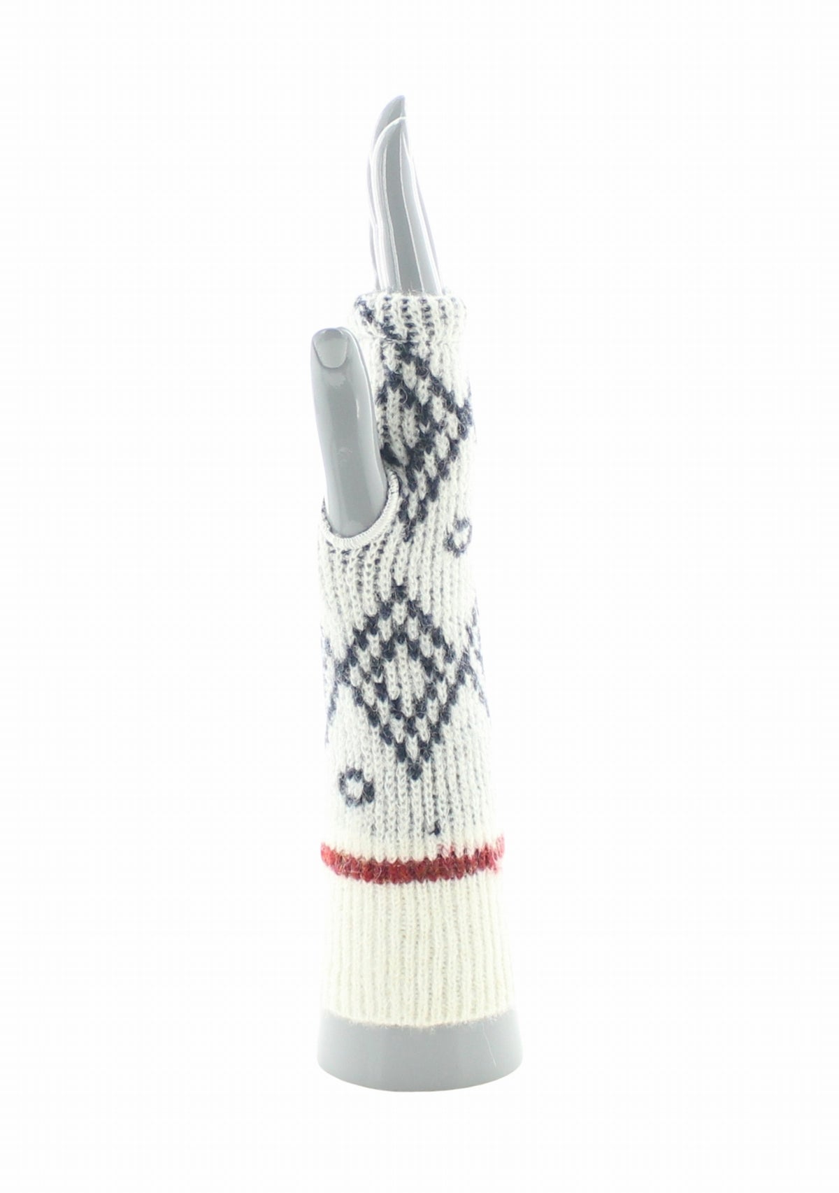 Mitaines femme en laine baby alpaga jacquard Écru ECRU