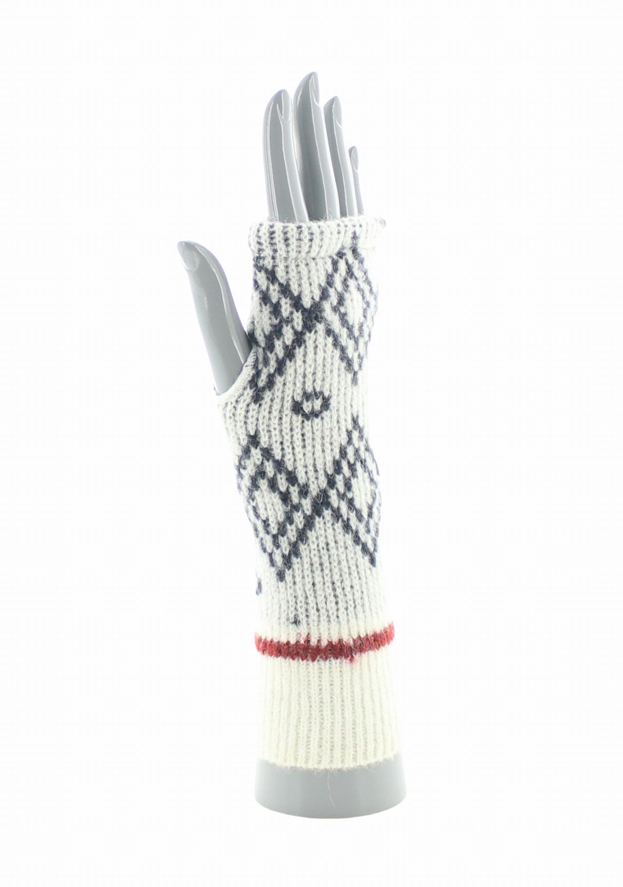 Mitaines femme en laine baby alpaga jacquard Écru ECRU