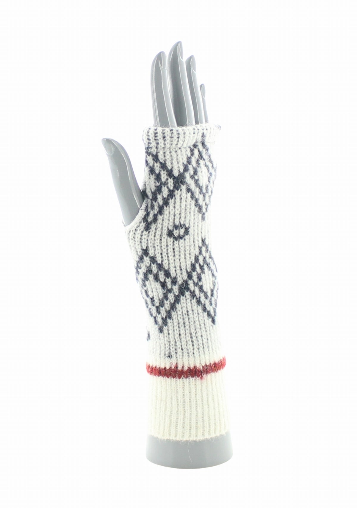Mitaines femme en laine baby alpaga jacquard Écru ECRU