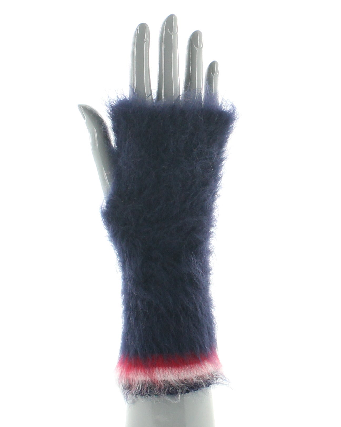 Mitaines femme laine grattée marine BLEU MARINE