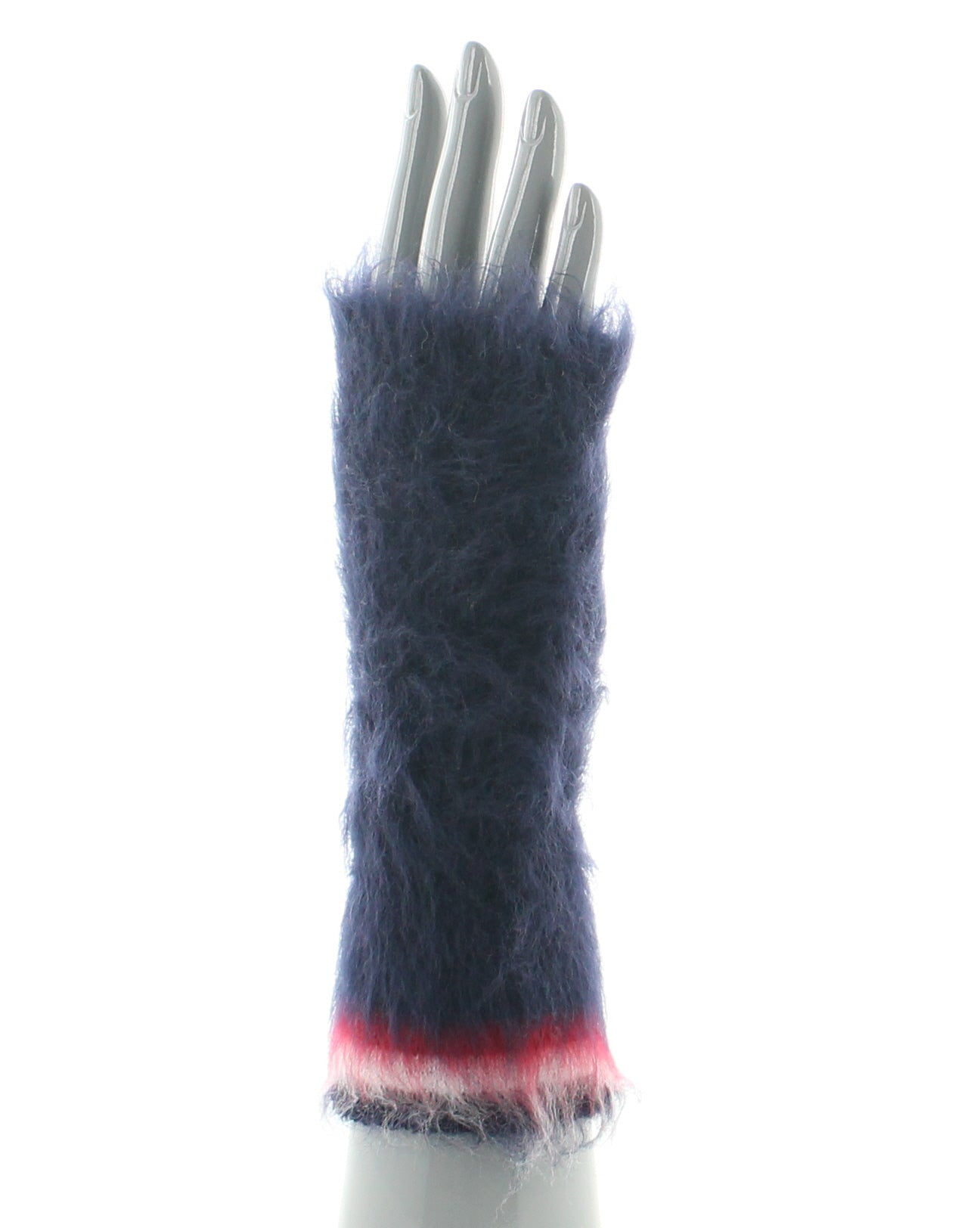 Mitaines femme laine grattée marine BLEU MARINE