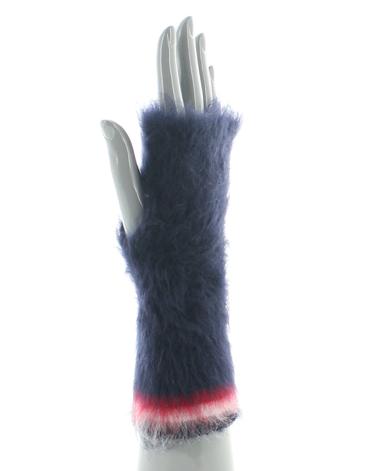 Mitaines femme laine grattée marine BLEU MARINE