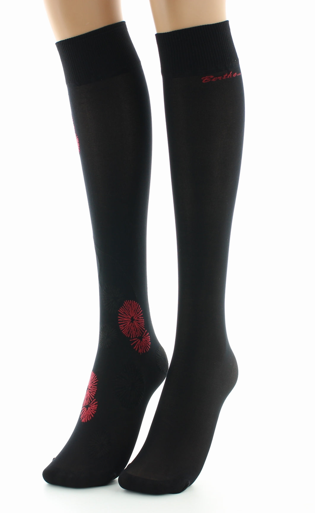 Pack 2 paires Mi-bas Feu d'Artifice rouge et noir ROUGE FOND NOIR