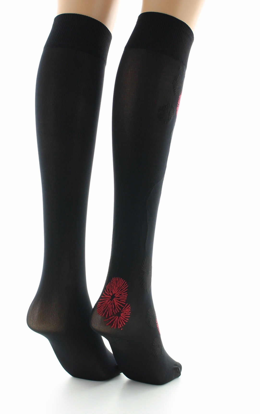 Pack 2 paires Mi-bas Feu d'Artifice rouge et noir ROUGE FOND NOIR