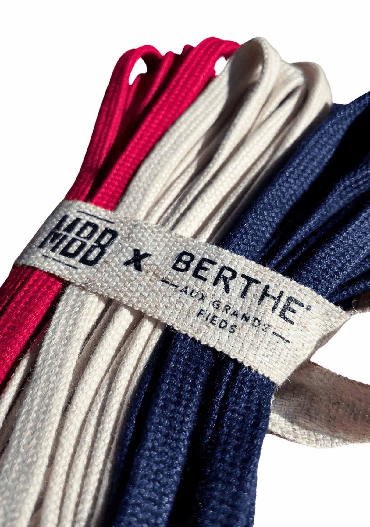 Pack de 3 paires de lacets Berthe (Rouge, Marine, Blanc) BLEU/BLANC/ROUGE