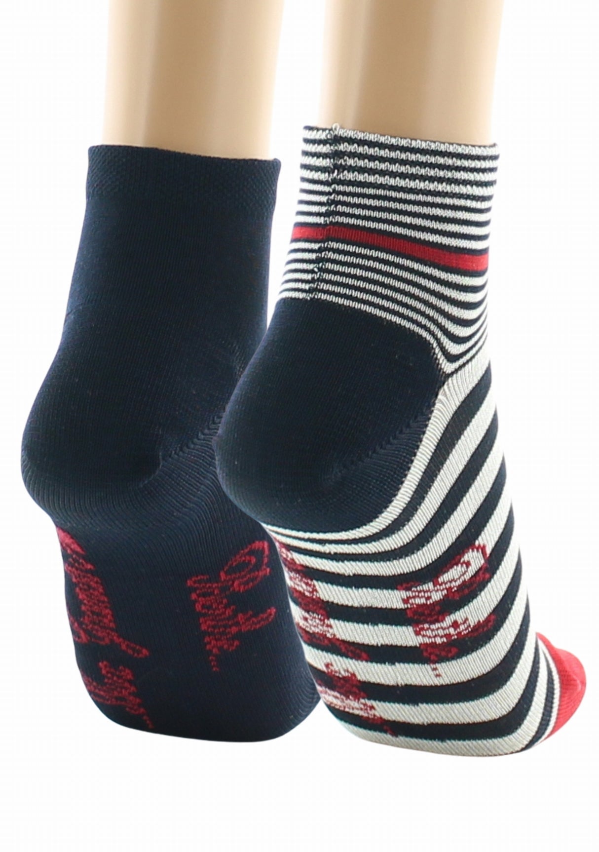 PACK de Socquettes unies marines et rayées MARINE-ECRU