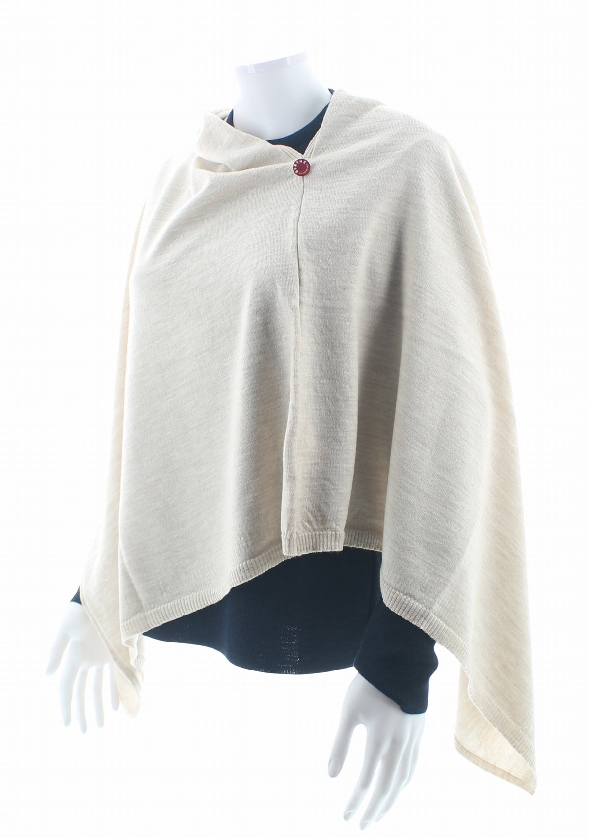 Poncho femme en laine mérinos - Craie CRAIE