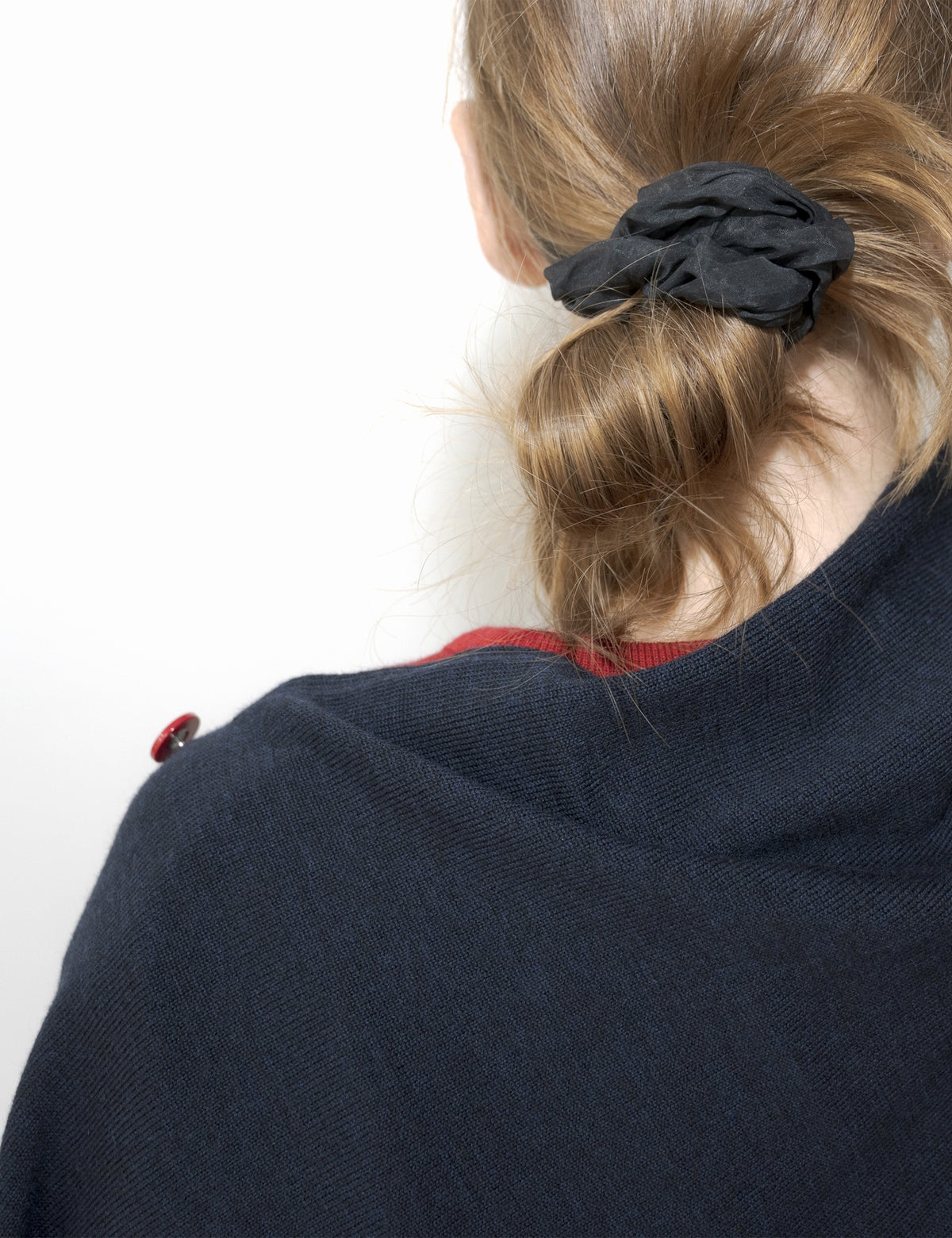 Poncho femme laine mérinos marine chiné BLEU MARINE