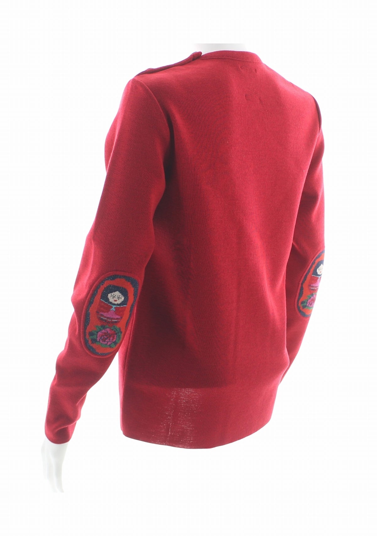 Pull marin col rond femme rouge à coudières Poupée Russe ROUGE