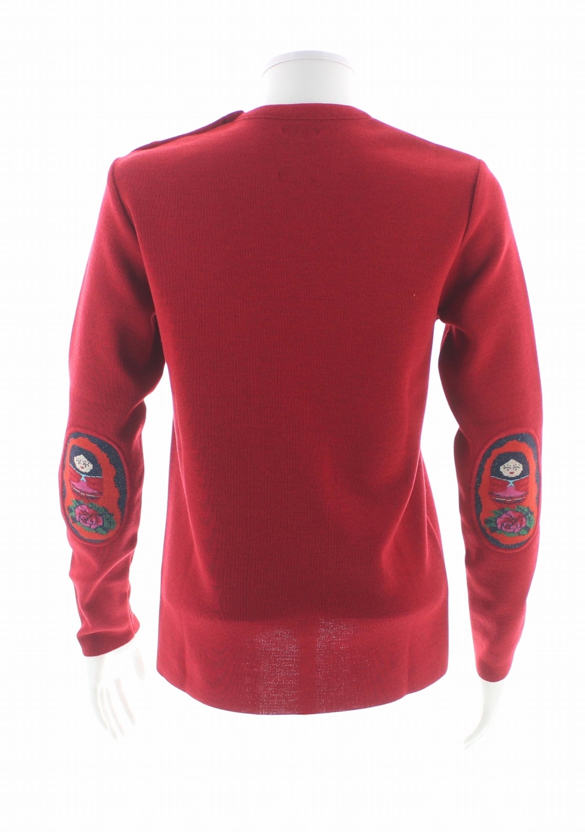 Pull marin col rond femme rouge à coudières Poupée Russe ROUGE