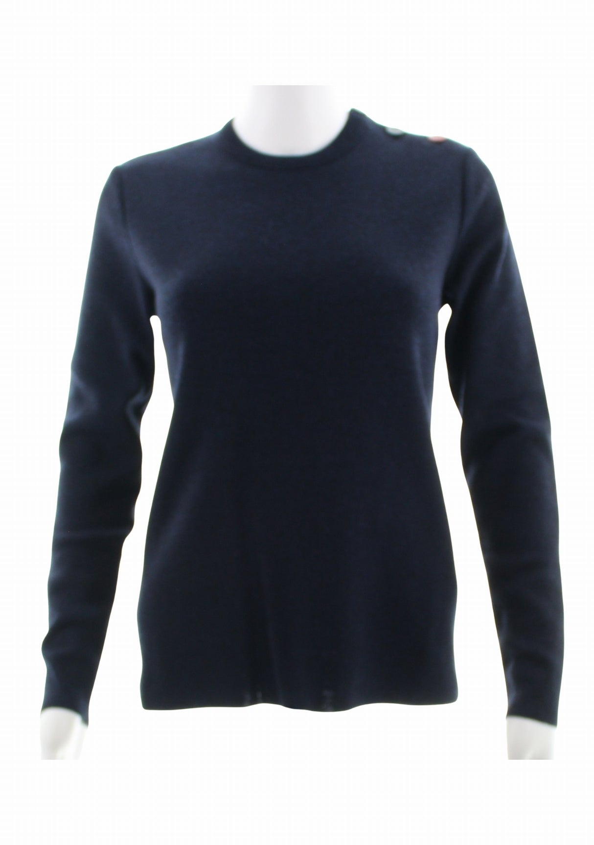 Pull marin femme col rond Berthe à coudières Pivoines MARINE