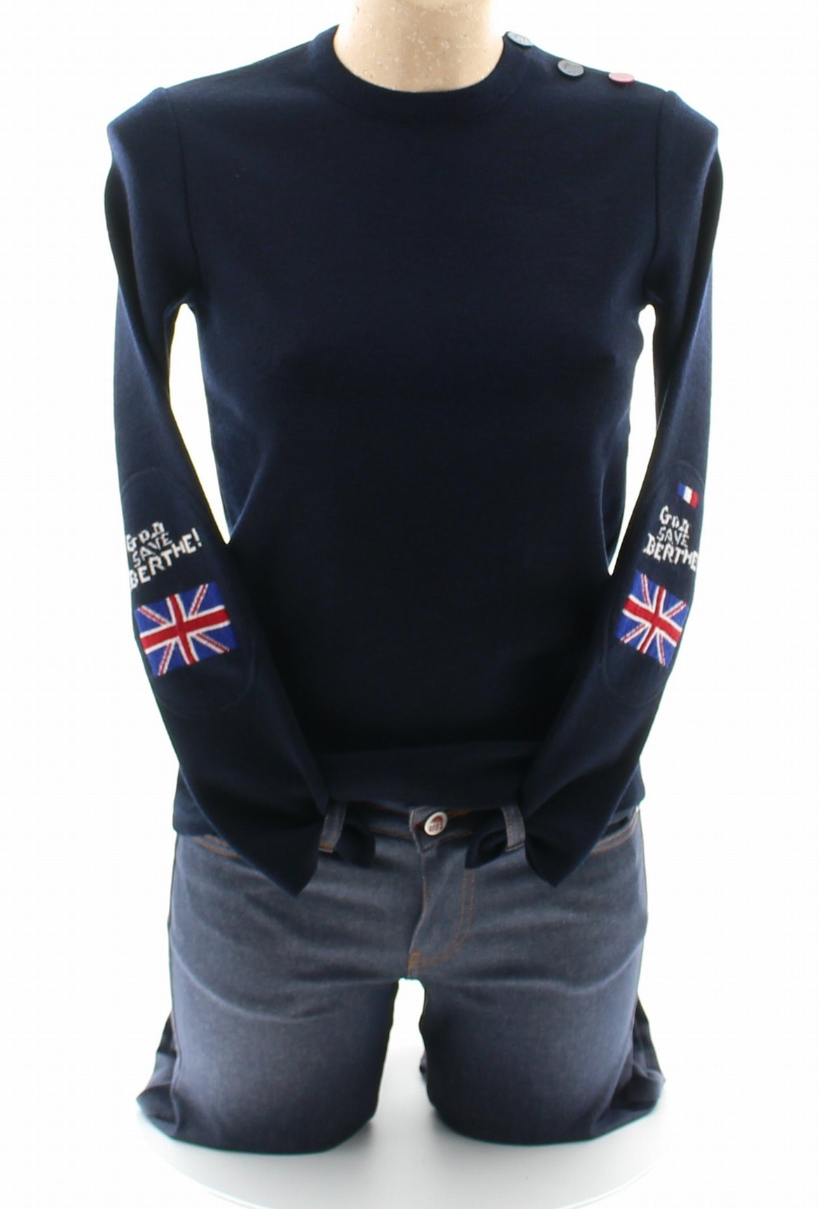 Pull marin Femme God Save Berthe MARINE-IVOIRE