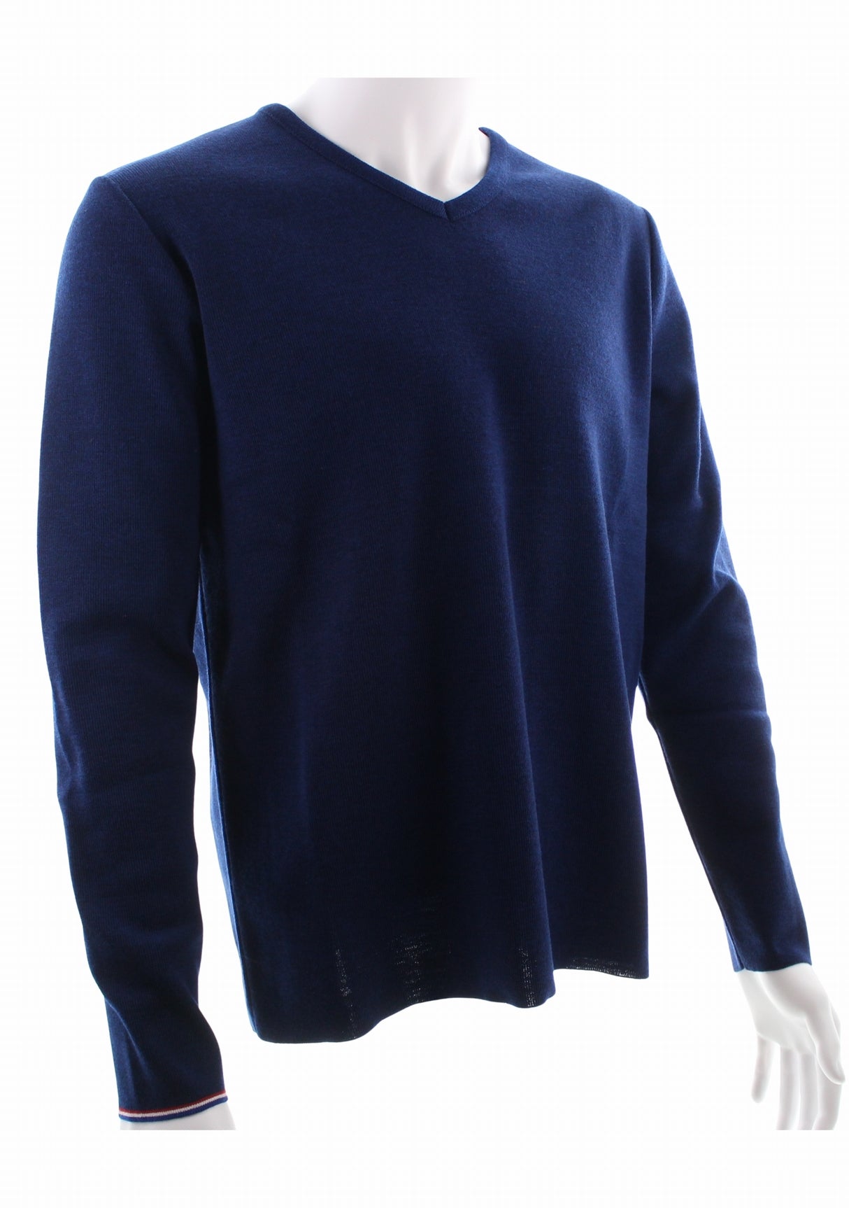 Pull marin homme col V Berthe Bleu royal uni à coudières asymétriques Marine/Jaune BLEU ROYAL