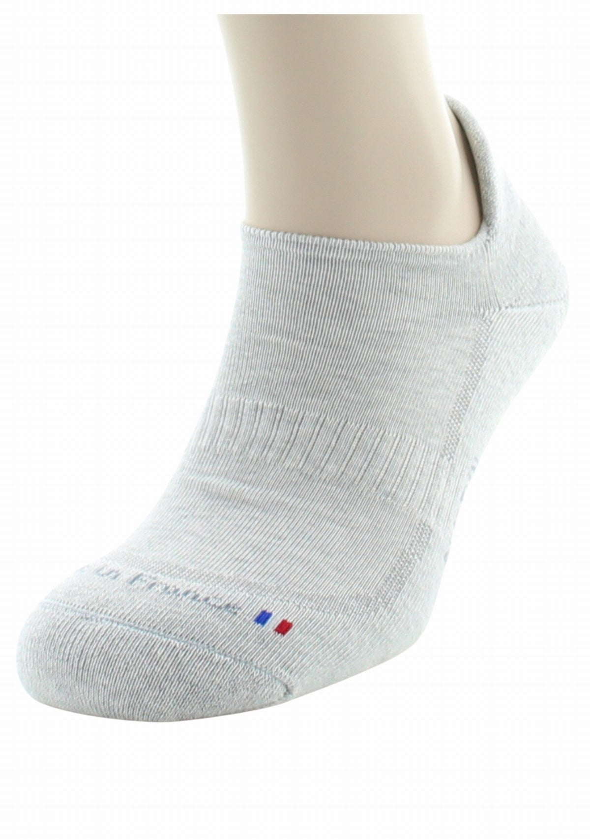 Socquette Coton semelle et talon bouclette GRIS CLAIR