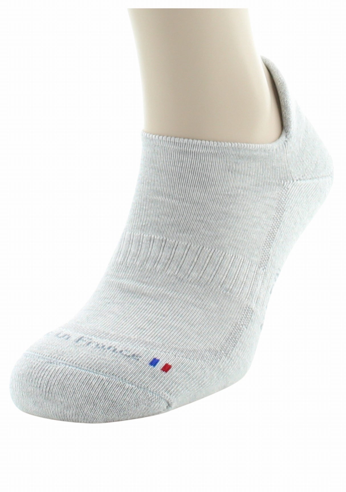 Socquette Coton semelle et talon bouclette GRIS CLAIR