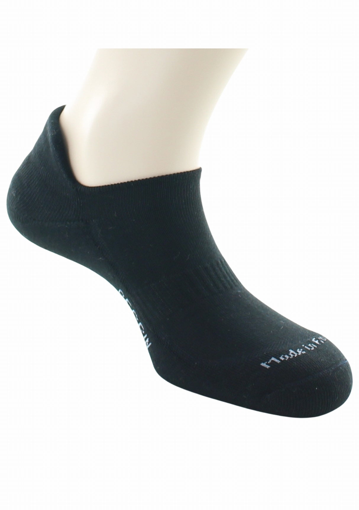 Socquette Coton semelle et talon bouclette NOIR