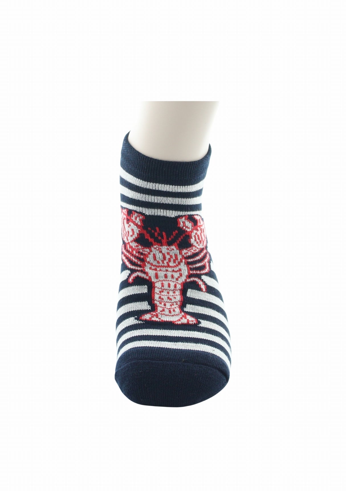 Socquettes coton homme Berthe Aux Grands Pieds homard rayures marine MARINE