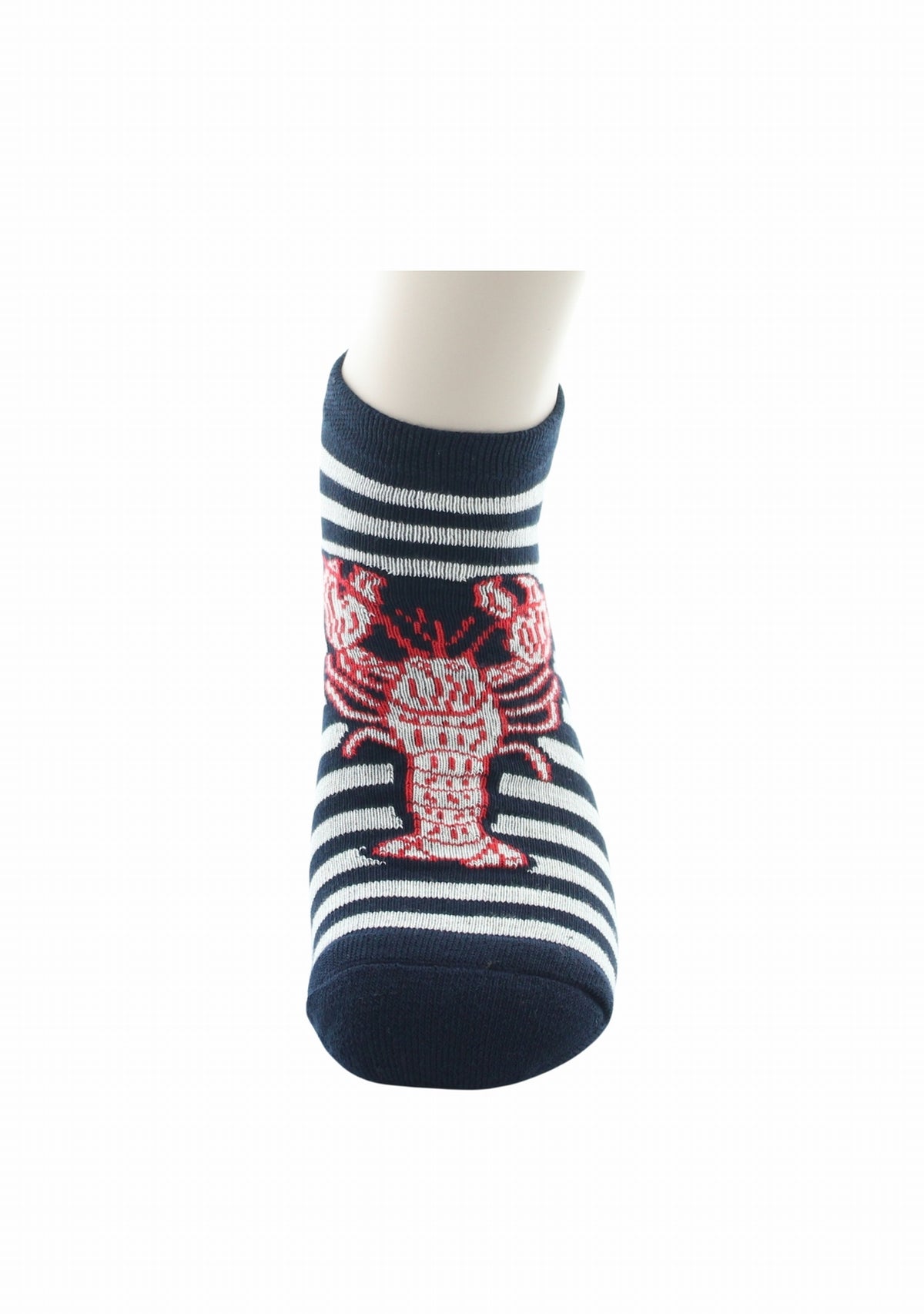 Socquettes coton homme Berthe Aux Grands Pieds homard rayures marine MARINE