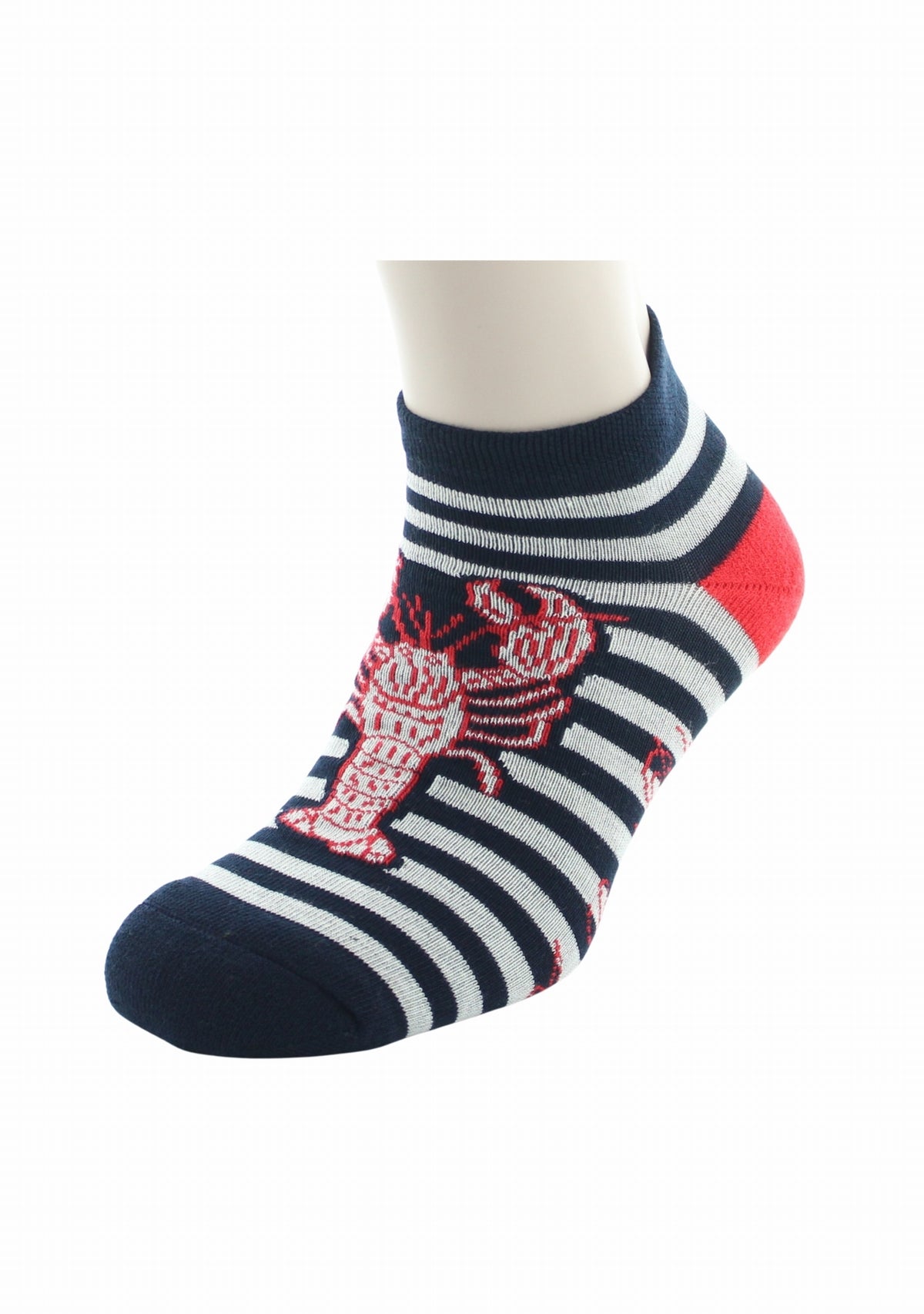 Socquettes coton homme Berthe Aux Grands Pieds homard rayures marine MARINE