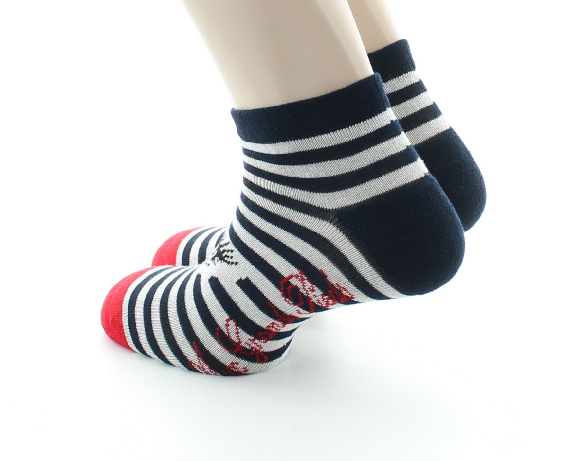 Socquettes de sport Clin d'Oeil MARINE-ECRU