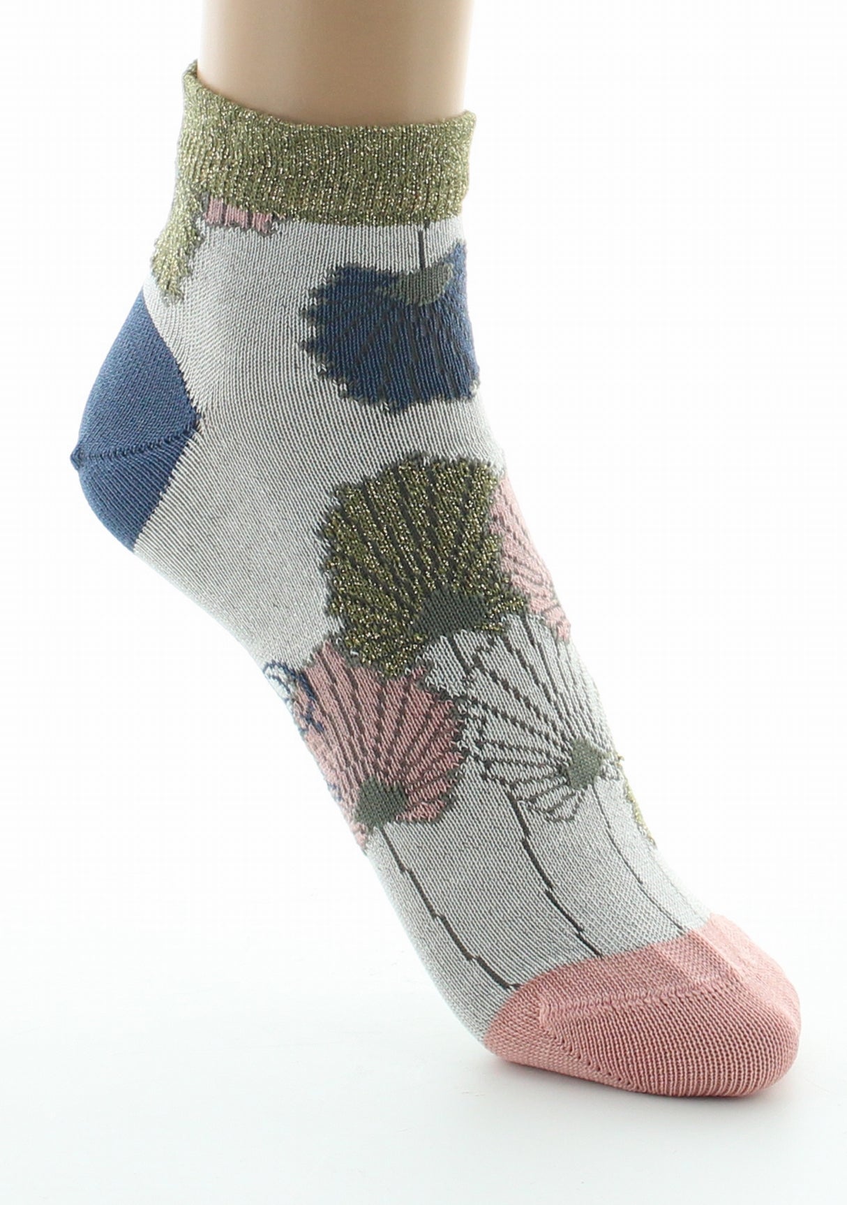 Socquettes femme fil d'Ecosse Monnaie du Pape IVOIRE