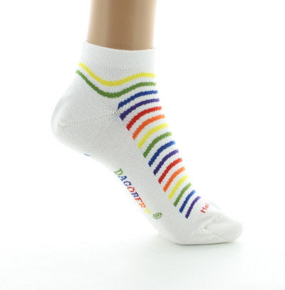 Socquettes femme vagues multicolores BLANC