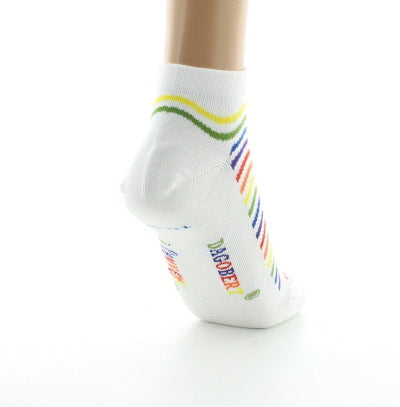 Socquettes femme vagues multicolores BLANC