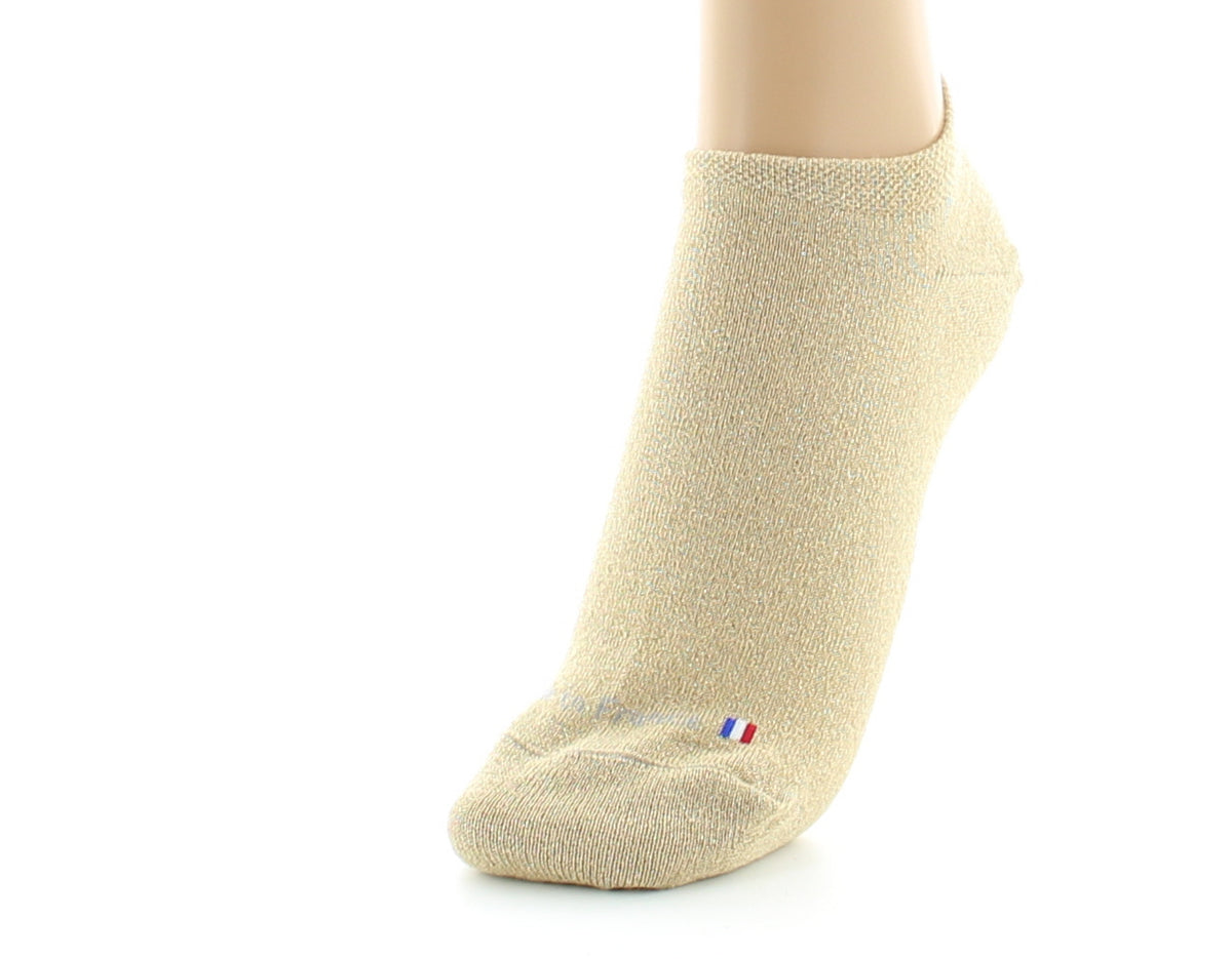 Socquettes invisibles femme en coton et lurex SABLE-DORE