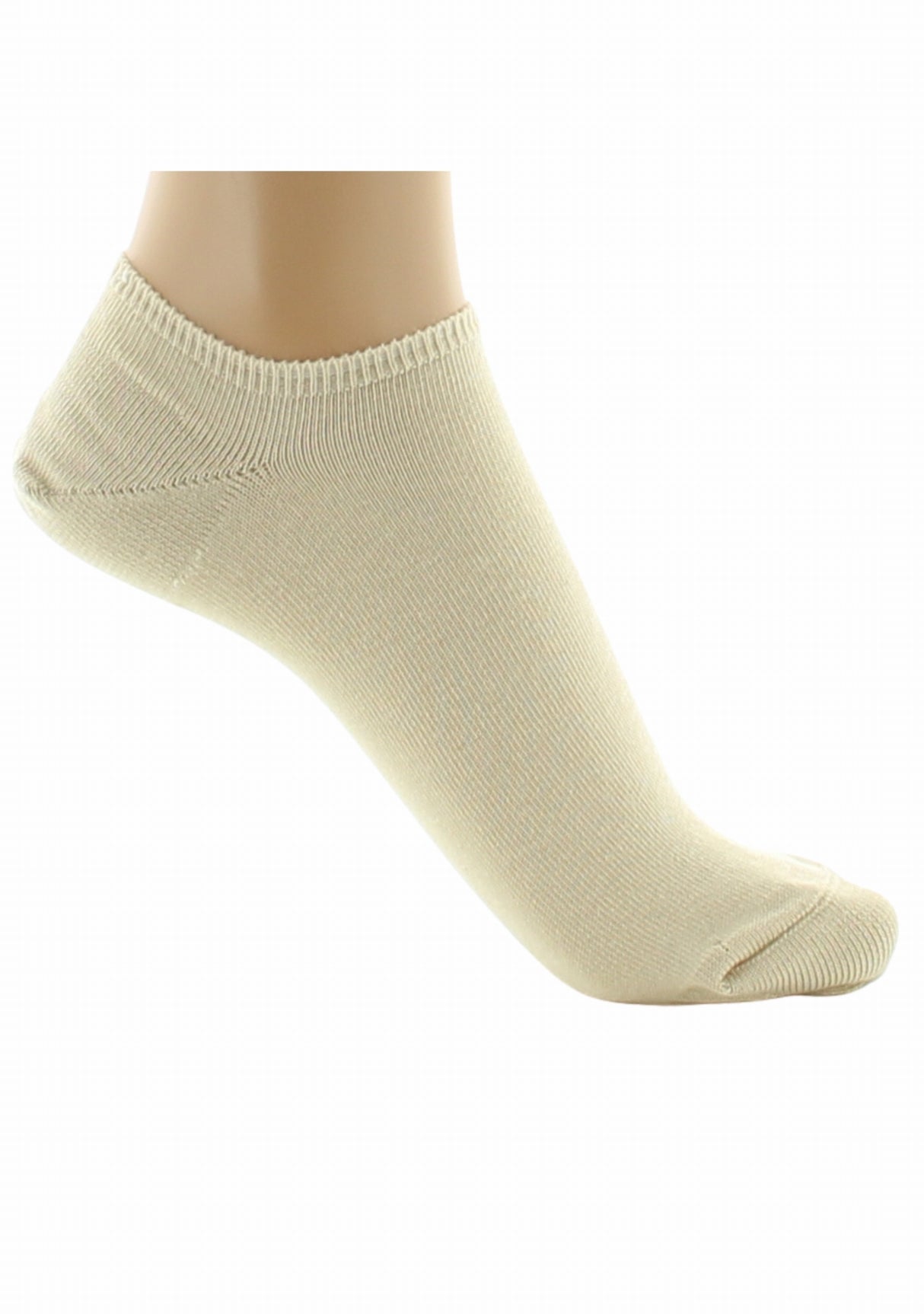 Socquettes invisibles mixtes en coton peigné BEIGE