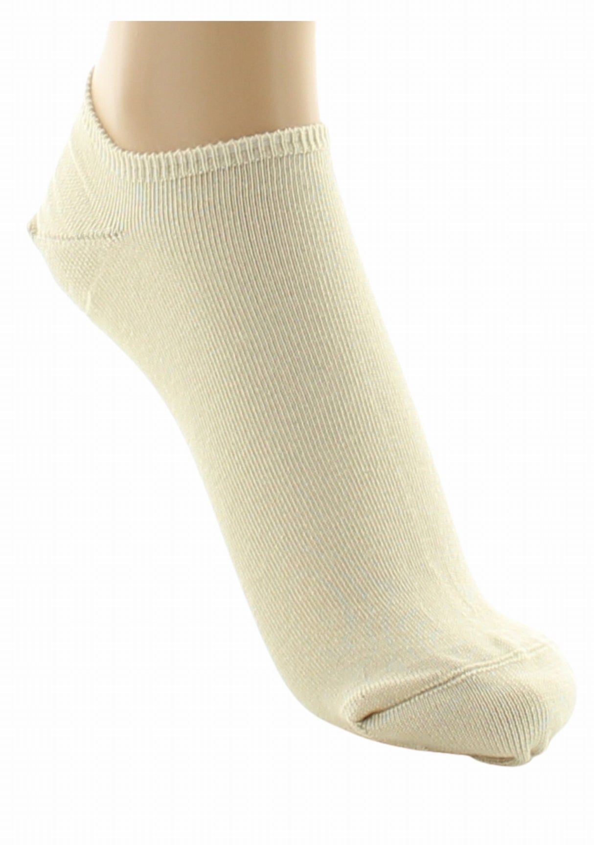 Socquettes invisibles mixtes en coton peigné BEIGE