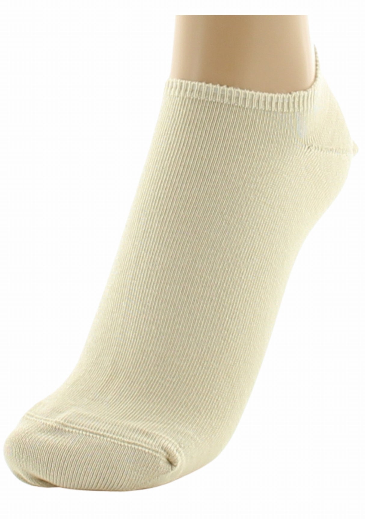 Socquettes invisibles mixtes en coton peigné BEIGE