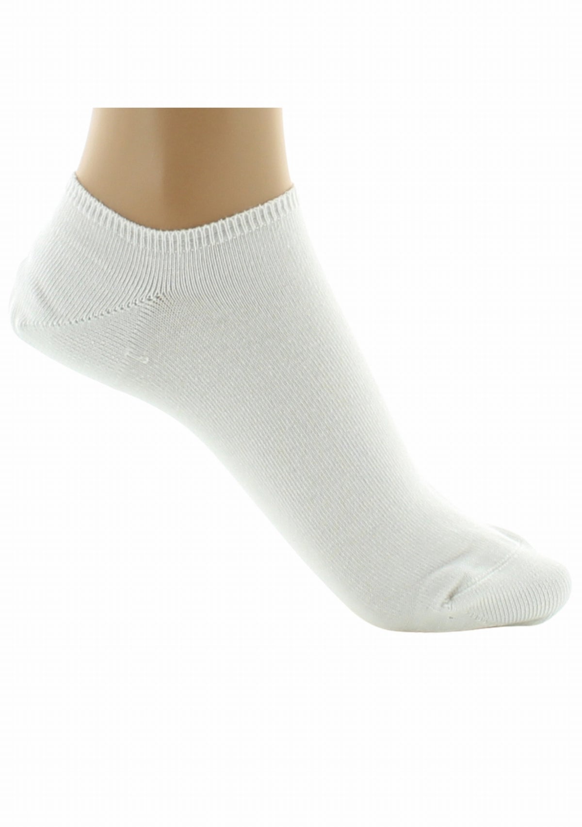 Socquettes invisibles mixtes en coton peigné BLANC