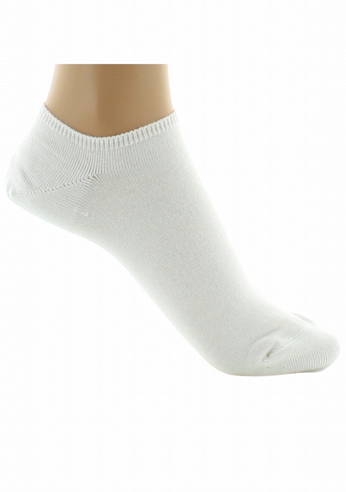 Socquettes invisibles mixtes en coton peigné BLANC