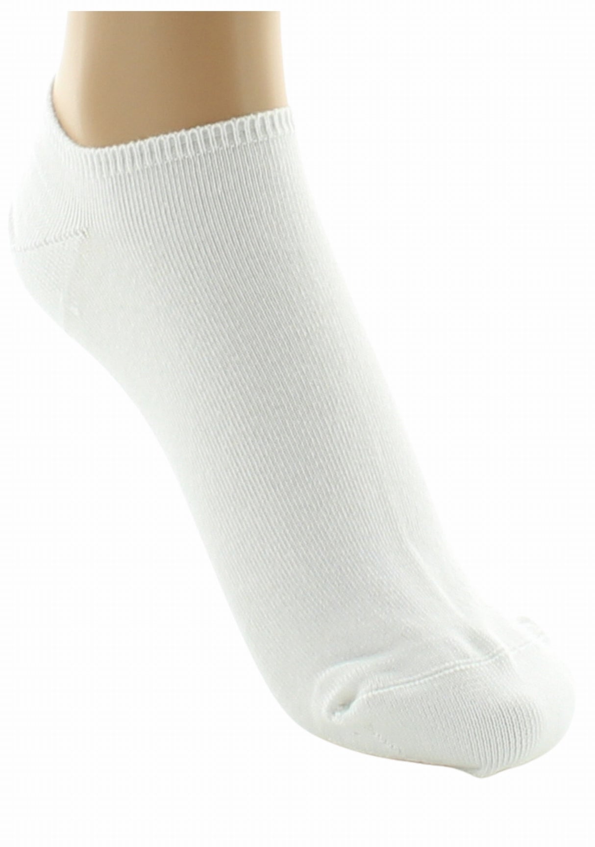 Socquettes invisibles mixtes en coton peigné BLANC