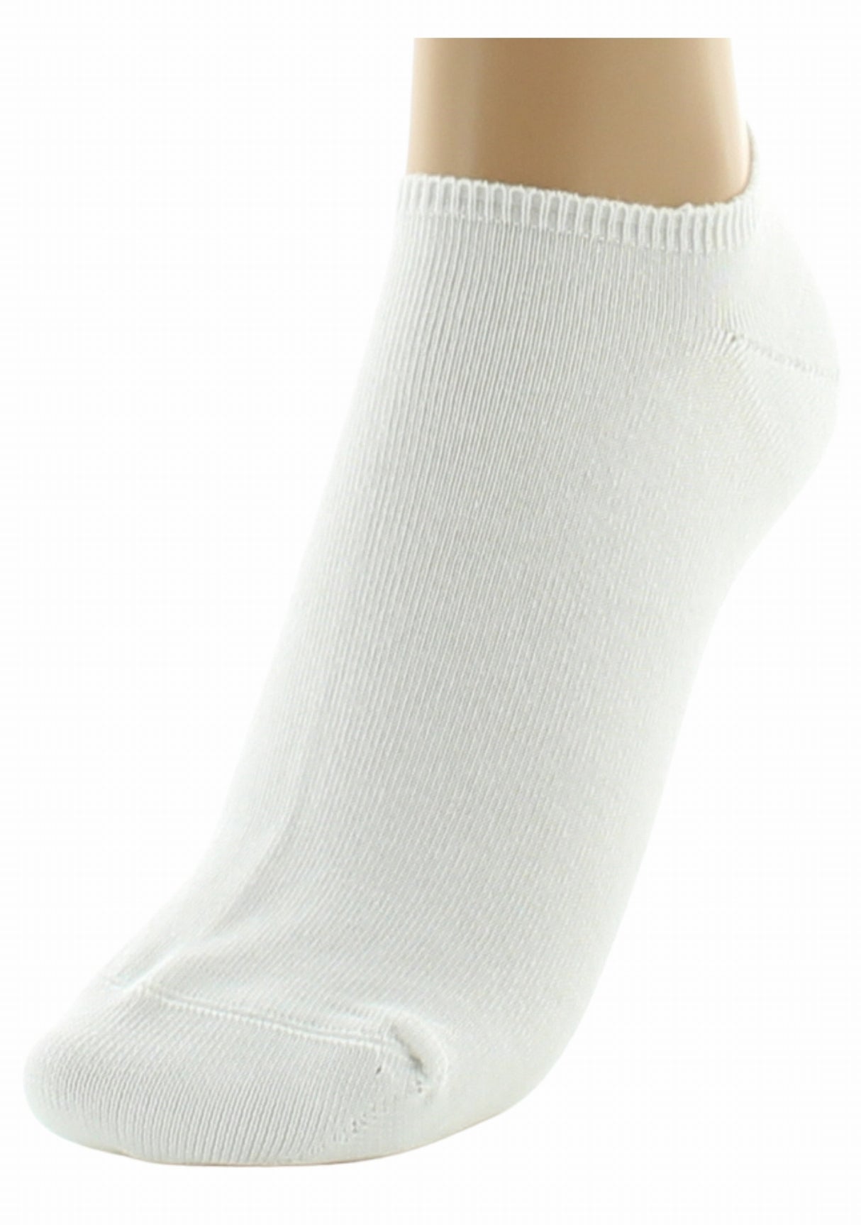 Socquettes invisibles mixtes en coton peigné BLANC