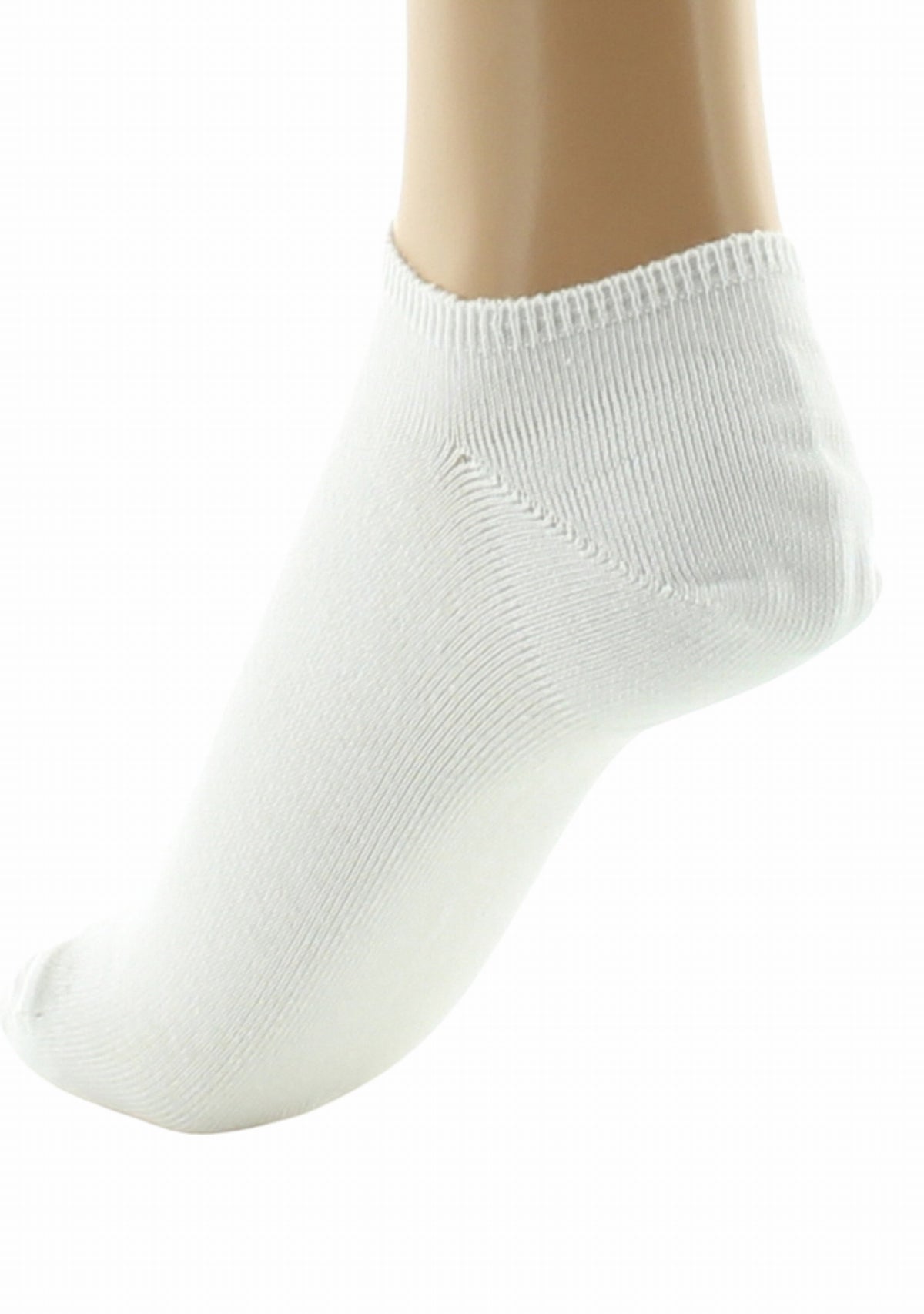 Socquettes invisibles mixtes en coton peigné BLANC