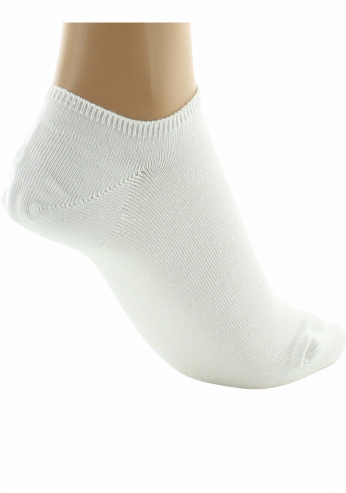 Socquettes invisibles mixtes en coton peigné BLANC