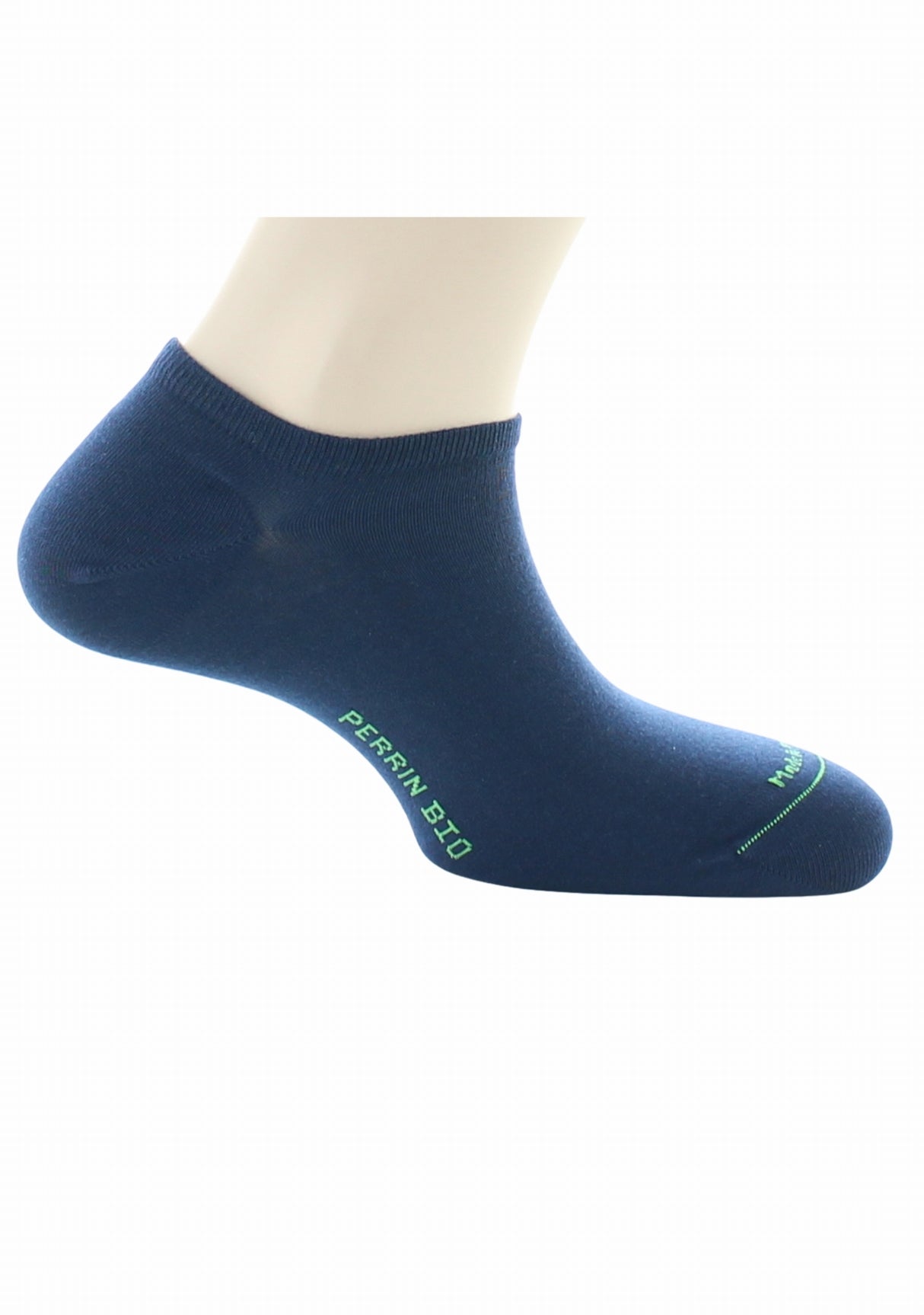 Socquettes mixtes en 100% pur coton bio MARINE